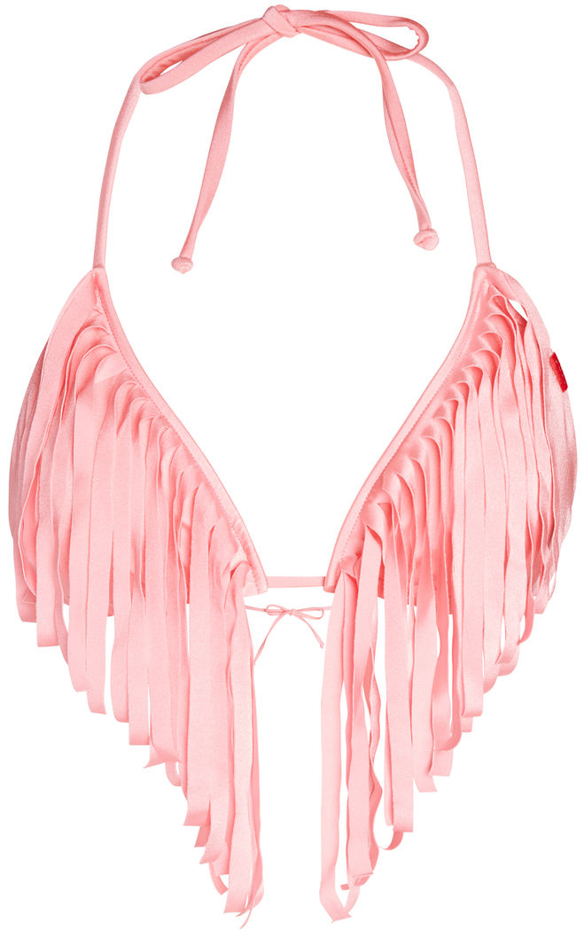 Baby Pink Fringe Triangle Top image