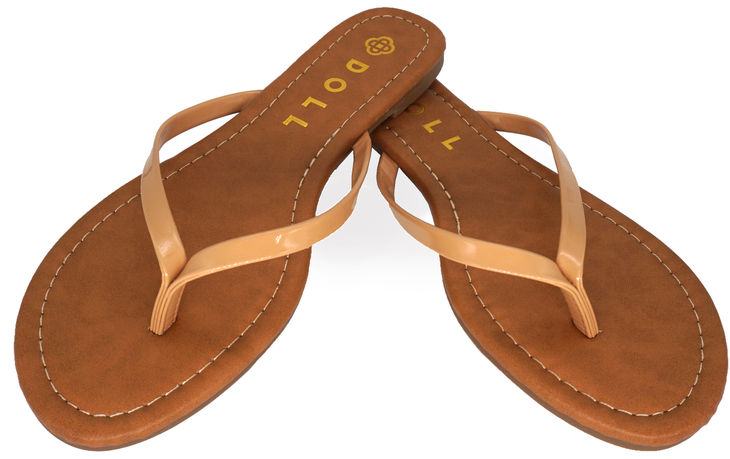 Nude - DOLL Y-Strap Flat Sandals image