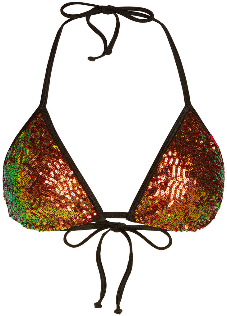 Sunset Mermaid Sequin Triangle Top image