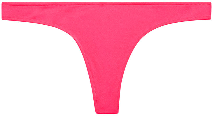 Neon Coral Banded Brazilian Thong Bottom image