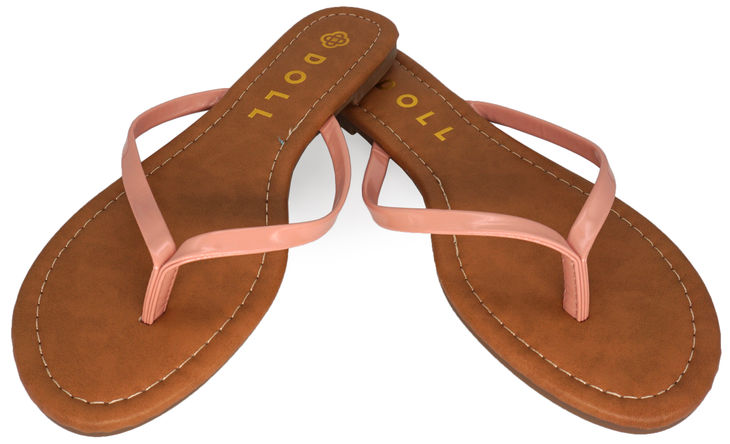 Coral-  DOLL Y-Strap Flat Sandals image