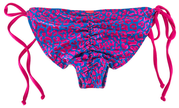 Blue & Fuchsia Leopard Full Coverage Scrunch Bottom image
