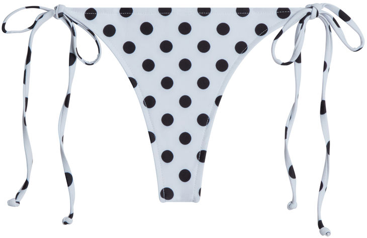 White Polka Dot Brazilian Thong Bottom image