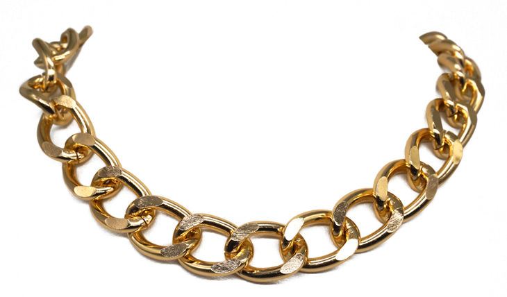 Polished Gold Curb Link Necklace image
