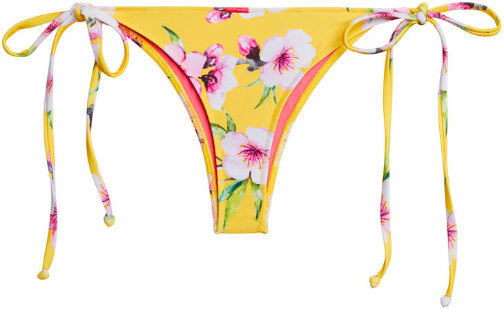 Yellow Cherry Blossom Brazilian Thong Bottom image