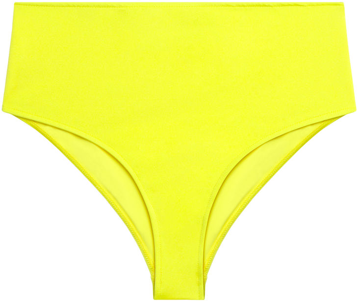 Neon yellow high waisted bikini bottoms on sale