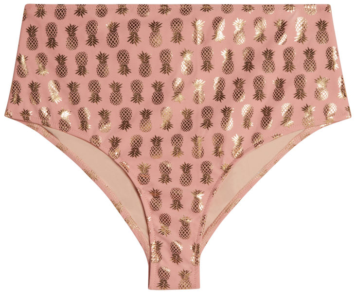 Blush & Gold Pineapple High Waist Bikini Bottom image