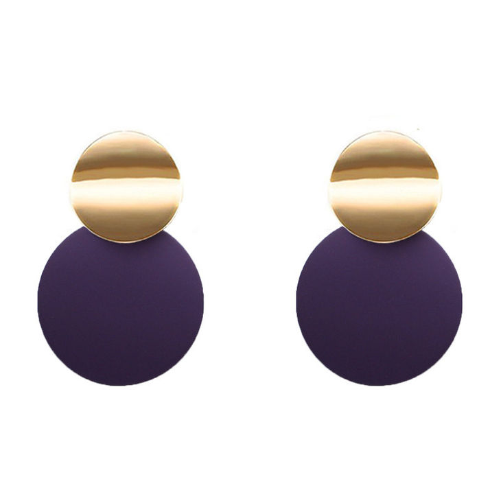 Purple Dangle Drop Earrings image