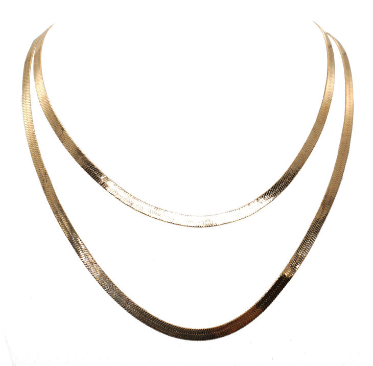 Gold Herringbone Necklace image