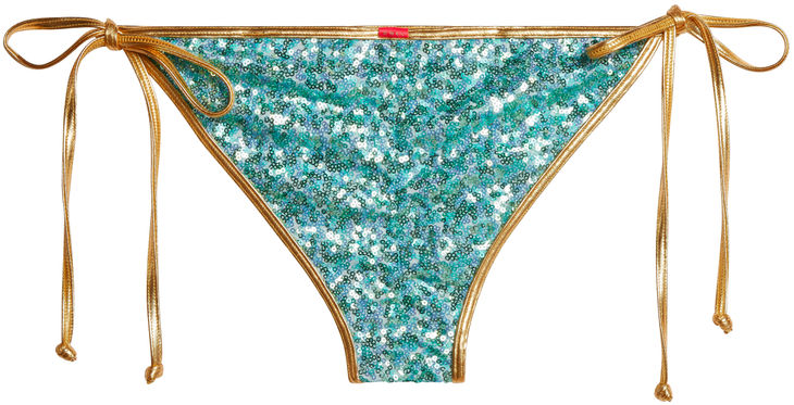Gold & Aqua Sequin Classic Scrunch Bottom image