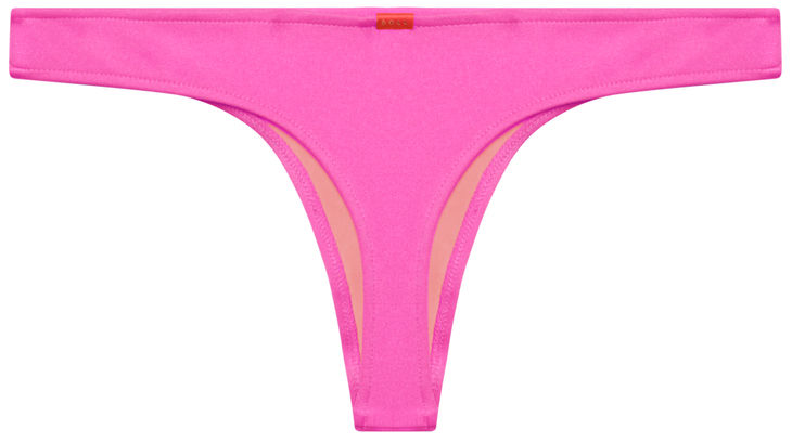 Neon Pink Banded Brazilian Thong Bottom image