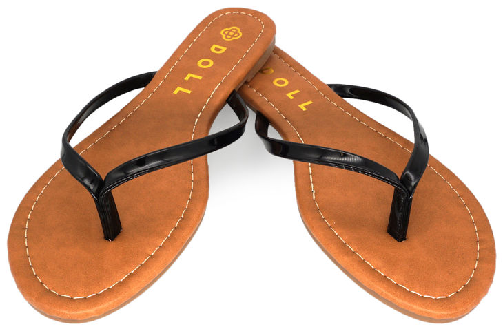 Black- DOLL Y-Strap Sandals image