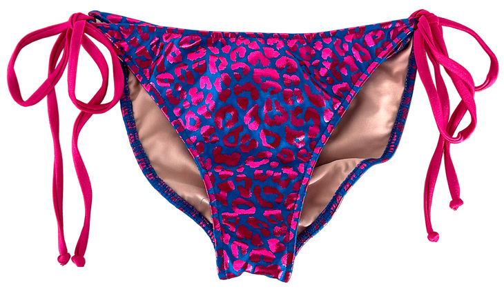 Blue & Fuchsia Leopard Full Coverage Scrunch Bottom image