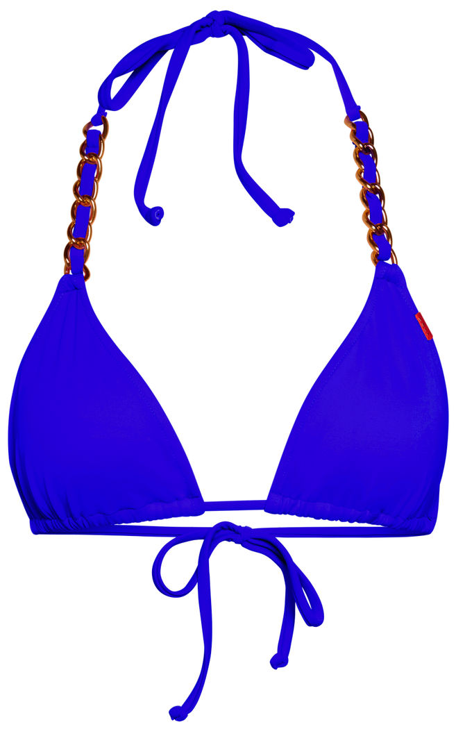Royal Blue Triangle Bikini On a Chain Top image