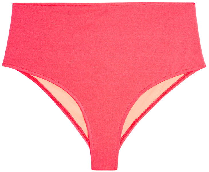 Neon Coral High Waist Bikini Bottom image