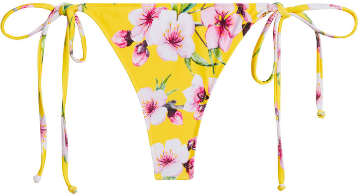 Yellow Cherry Blossom Brazilian Thong Bottom image