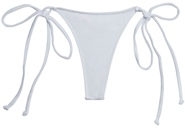 Sexy White G-String Thong Bikini Bottoms image