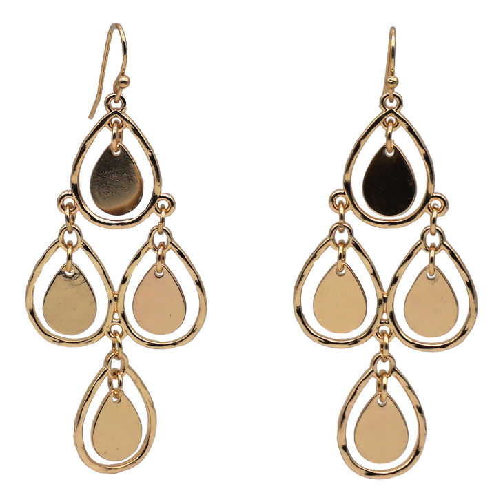 Gold Raindrop Chandelier Earrings image