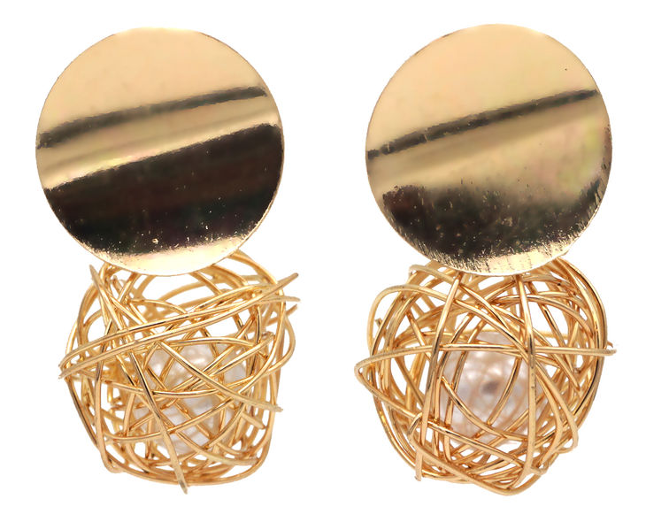 Contemporary Glam Gold Dangle Earrings image