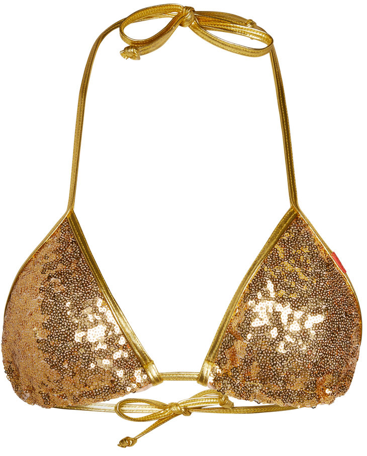 Gold Sequin Triangle Top image