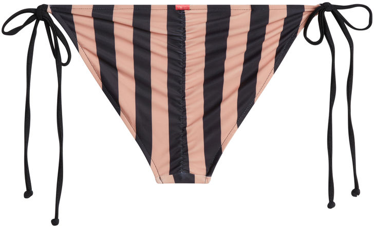 Black & Taupe Stripes Full Coverage Scrunch Bottom image