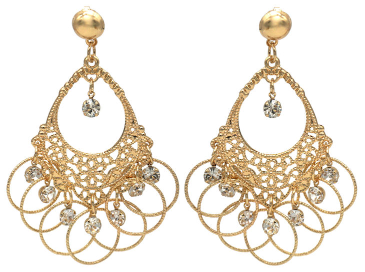 Aditi Gold Dangle Earrings image