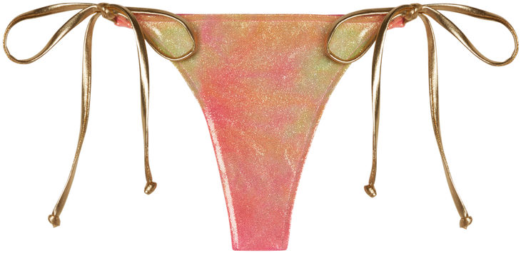 Sunset Tie Dye Shimmer Brazilian Thong Bottom image
