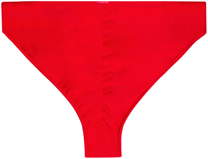 Red Full Coverage Mid-Rise Scrunch Banded Bottom image