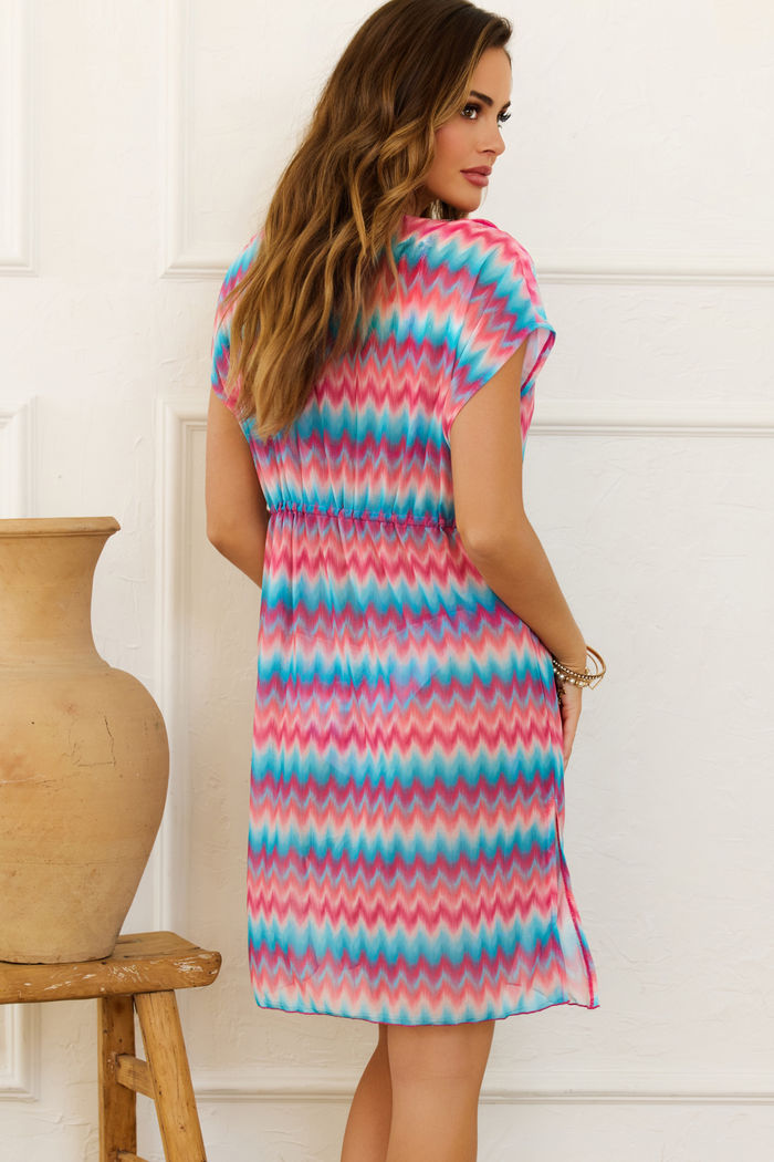 Wonderwave Open Mesh Cover Up w/ Drawstring Waist image