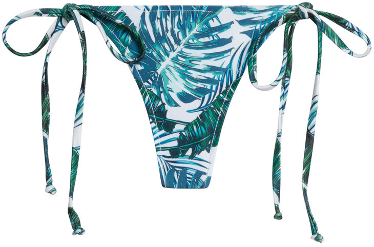 Tropical Palm Print G-String Thong Bikini Bottoms image