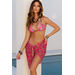 Pink Leopard Bloom Sheer Chiffon Sarong Cover Up thumbnail