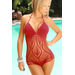 Magnolia Red Crochet Scrunch Bottom One Piece Swimsuit thumbnail