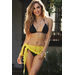Cuba Libre Yellow Mini Crochet Sexy Sarong Beach Cover Up thumbnail