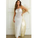 Isla Chic White Knitted Sling Back Maxi Dress Cover Up thumbnail