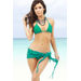 Cuba Libre Emerald Green Mini Crochet Sexy Sarong Beach Cover Up thumbnail