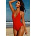 Lolita Red V Neck Halter One Piece Swimsuit thumbnail