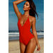 Lolita Red V Neck Halter One Piece Swimsuit thumbnail