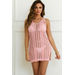 Lakeside Pink Mini Crochet Beach Cover Up Dress thumbnail