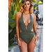 Anemone Olive Deep V Cutout One Piece Swimsuit thumbnail
