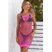 Solana Hot Pink Fishnet Tank Top Cover Up thumbnail