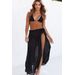 Boulevardier Black Mesh Wrap Sarong Bikini Cover Up thumbnail