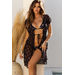 Midnight Daisy Open Mesh Cover Up w/ Drawstring Waist thumbnail