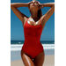 Marilyn Red Back Lace Up One Piece Swimsuit thumbnail
