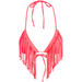 Neon Coral Fringe Triangle Top thumbnail