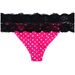 Maui Pink Polka Dot & Black Lace Banded Classic Scrunch Bottom thumbnail