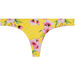 Yellow Cherry Blossom Print Banded Brazilian Thong Bikini Bottoms thumbnail