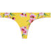 Yellow Cherry Blossom Print Banded Brazilian Thong Bikini Bottoms thumbnail
