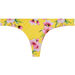 Yellow Cherry Blossom Print Banded Brazilian Thong Bikini Bottoms thumbnail