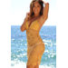 Freesia Gold Center Sun Scalloped Crochet Beach Cover Up thumbnail