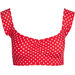 Red Polka Dots Off Shoulder Bikini Top thumbnail